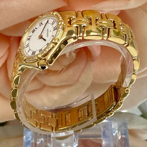 Movado Swiss Made "Olympian" 40 Diamond Bezel Dress Watch Roman Numerals - Picture 7 of 16